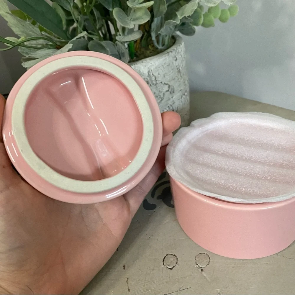 [Cupcakes & Cashmere] Pink Ceramic Lidded Jar Bow Detail